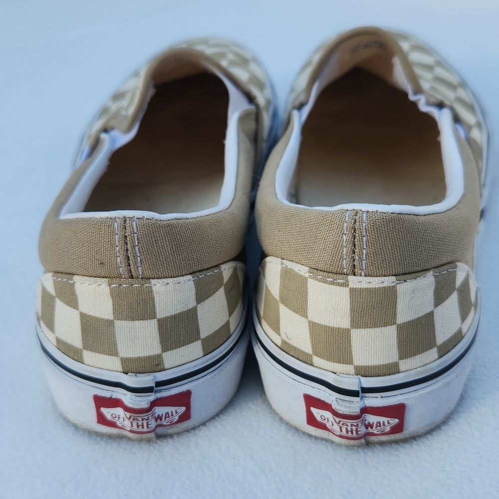 Vans Classic Slip-On Checkerboard – Desert Taupe/Tan Size 8.5 - Picture 5 of 8
